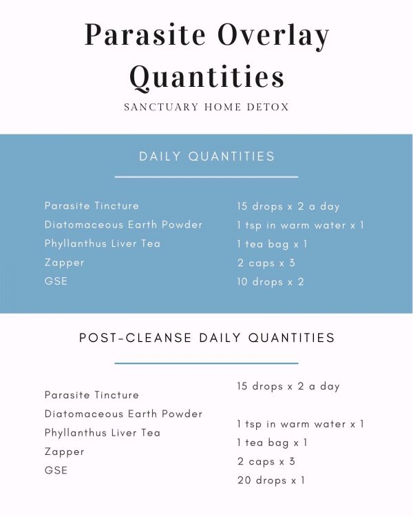 heavy metal cleanse quantities sheet