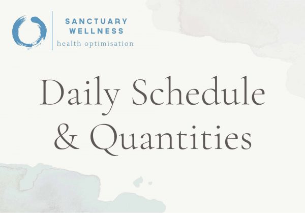 daily schedule & quantities